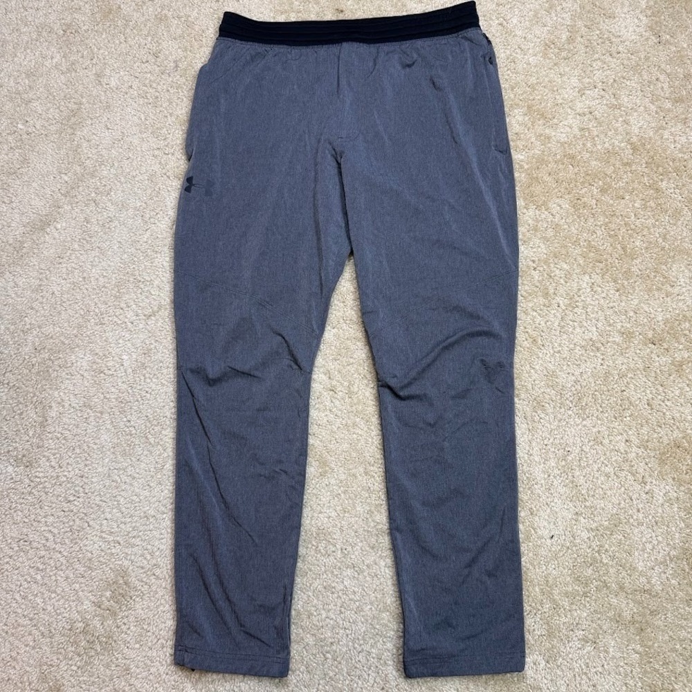 Under Armour Mens XL Fitted‎ Athletic Training Pants Joggers Gray Zip Pockets